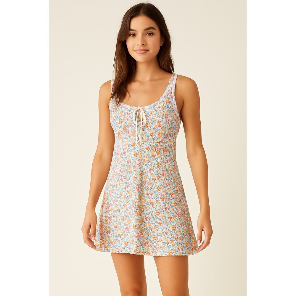 L.A. Hearts Floral Lace-Trim Mini Dress White Multi XS